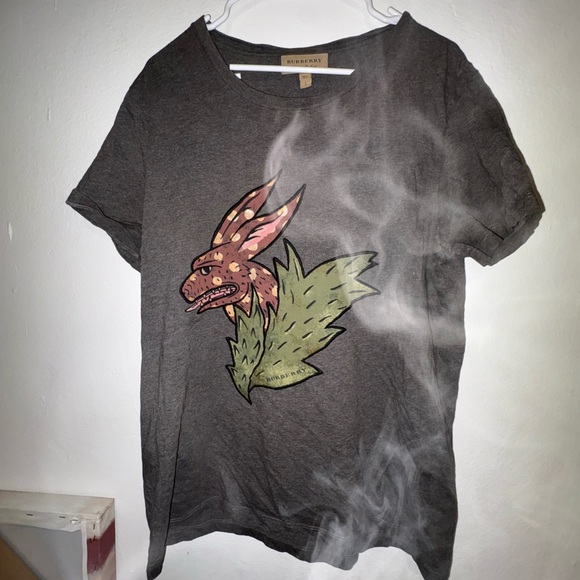 Burberry Dark Gray Graphic Tee - Picture 9 of 10